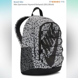 Nike Hayward Backpack - Black & White Graphic